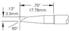 Metcal Smartheat Rework Cartridge SMTC-5147 - Hoof Tip - 0.7 in Tip Length - 0.13 in Tip Width - SMTC-5147 - R. S. Hughes Company, Inc.