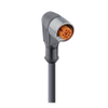 M12 Standard Sensor/Actuator Single-Ended Cordset: Female, angled, 4-pin, A-coded, translucent body, 10-30 V DC, 4 A, with 2xLEDs (NPN); PUR black cable, 3-wires, 0.34 mm² - RKWT/LED C 4-3-224 - Belden Inc.
