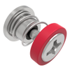 Captive Screw, M3 X 0.5 Thread, Press-in, Phillips Recess, Smooth Red Knob -- 52-A33-51-4-013 - Image