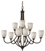 Light Multi-Tier Chandelier - F2585/6+3HTBZ - Murray Feiss Lighting