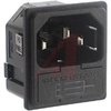 AC RECEPTACLE, POWER INLET W/FUSEHOLDER, SNAP IN MOUNT, .250 QD - 70133398 - Allied Electronics, Inc.