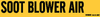 Brady B-946 Black on Yellow Vinyl Self-Adhesive Pipe Marker - 1 1/8 in Height - 3/4 in Character Height - 7 in Length - Printed Msg = SOOT BLOWER AIR - 36230 -- 754473-36230