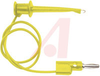 PATCH CORD, MINIGRABBER/BANANA PLUG,YELLOW - 70198536 - Allied Electronics, Inc.