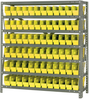 Open Shelving, 7Shelves, 72Bins, Yellow; Shelving Unit Type Quantum Storage - 44AC8745 - Newark, An Avnet Company