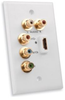 HDMI COMPONENT VIDEO (RGB) STEREO LEFT/RIGHT AUDIO FEEDTHRU WALL PLATE - 60-10623 - MilesTek Corporation
