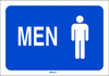 Brady B-120 Fiberglass Reinforced Polyester Rectangle Blue Restroom Sign - 10 in Width x 7 in Height - TEXT: MEN - 132100 -- 754473-83203 - Image