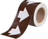 Brady B-946 White on Brown Directional Flow Arrow Tape - 4 in Width - 30 yd Length - 109930 - 754473-68167 - R. S. Hughes Company, Inc.