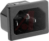 Inlet, Power; Snap In Mount; 250 VAC; 12-15 A; PBT; Black; UL, CSA - 70133394 - Allied Electronics, Inc.