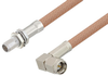 Slide-On BMA Plug Bulkhead to SMA Male Right Angle Cable 24 Inch Length Using RG400 Coax - PE3C4957-24 - Pasternack