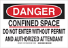 Confined Space Sign - 123718 - Brady Corporation