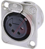 Receptacle; XLR Chassis; 3 to 7; Nickel; Silver; 10 A; 50 VAC; 0.993 in. - 70088297 - Allied Electronics, Inc.