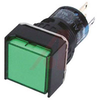 Switch;Pushbutton Illuminated,16mmd Flush Square Green 1NO-1NC Contact 24VAC/DC - 70174235 - Allied Electronics, Inc.