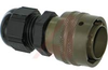 connector,metal circular plug w/plasticgland,rj11,bayonet mating,green -- 70026533