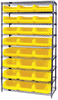 Open Wire Shelving, 9Shelves, 24Bin, Yel; Shelving Unit Type Quantum Storage - 44AC8599 - Newark, An Avnet Company