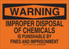 Brady B-302 Polyester Rectangle Orange Chemical, Biohazard, Hazardous & Flammable Material Sign - 14 in Width x 10 in Height - Laminated - 16117 - 754473-16407 - R. S. Hughes Company, Inc.