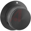 Knob;Dia 0.925in;Shaft Sz 0.125in;Panel;Triangle Skirt Arrow;Black Gloss;Aluminu - 70126076 - Allied Electronics, Inc.