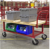 Akro-Mils 1800 lb Powder Coated Wood 16 ga Platform Truck - 24 in Deck Length - 26 3/8 in Deck Height - 8 in Mold-on Rubber Casters - RWH24481A5M8 -- RWH24481A5M8 - Image
