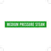 Brady B-946 White on Green Vinyl Self-Adhesive Pipe Marker - 2 1/4 in Height - 2 in Character Height - 14 in Length - Printed Msg = MEDIUM PRESSURE STEAM - 7393-1 - 754473-67689 - R. S. Hughes Company, Inc.