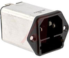 AC Line Filter; 2; 125/250 VAC; 10 A; 0.5 mA (Max.) @ 250 V/60 Hz; Black; Panel - 70080737 - Allied Electronics, Inc.