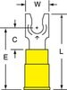 3M Scotchlok Yellow Locking Butted Vinyl Butted Fork & Spade Terminal MVU10-8FLK - 1.03 in Length - 0.32 in Fork Width - #8 Stud - 054007-02115 - R. S. Hughes Company, Inc.