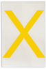 Brady Toughstripe B-514 Yellow Indoor Polyester Letter Label - 6 in Width - 8 in Height - 8 in Character Height - Printed Msg = X - 121834 - 754473-71069 - R. S. Hughes Company, Inc.