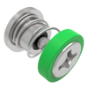 Captive Screw, M3 X 0.5 Thread, Press-in, Phillips Recess, Smooth Green Knob -- 52-A33-51-4-014 - Image