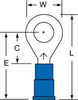3M Scotchlok Blue Brazed Vinyl Brazed Ring Terminal MV14-14R/SX - 1.08 in Length - 0.47 in Wide - 0.09 in Inside Diameter - 1/4 in Stud - 051128-58750 - R. S. Hughes Company, Inc.
