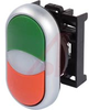 PUSHBUTTON, DOUBLE PUSHBUTTON OPERATOR WITH CENTER LIGHT, MOMENTARY, GREEN TOP C - 70057751 - Allied Electronics, Inc.