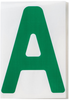 Brady Toughstripe B-514 Green Indoor Polyester Letter Label - 6 in Width - 8 in Height - 8 in Character Height - Printed Msg = A - 121694 - 754473-70906 - R. S. Hughes Company, Inc.