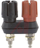 Binding Post; Dual Binding Post; 30 A; 500 VDC; Nickel-Plated Brass; Nylon - 70197215 - Allied Electronics, Inc.