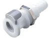 Coupling Body, Panel Mount, Valved, 3/8