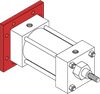 Series MN Aluminum Pneumatic Cylinder - Model MN22 NFPA Style ME4 -- Blind Square Flange Mounting - Image