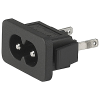 IEC Appliance Inlet C8, Snap-in Mounting, Front Side, Solder, PCB or Quick-connect Terminal -- 2578 - Image