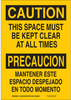 Brady B-302 Polyester Yellow Keep Space Clear Sign - 10 in Width x 14 in Height - Laminated - Language English / Spanish - 125462 - 754473-73111 - R. S. Hughes Company, Inc.