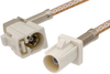 White FAKRA Plug to FAKRA Jack Right Angle Cable 60 Inch Length Using RG316 Coax - PE38757B-60 - Pasternack