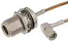SMA Male Right Angle to N Female Bulkhead Cable 36 Inch Length Using RG316 Coax - PE33014-36 - Pasternack