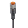 Sensor / Actuator Connector: M12 Standard, Cordset, Single ended, Straight Female, 8-pole; with Grey PVC 24 AWG cable - RKT 8-661 - Belden Inc.