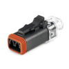 Amphenol Sine Systems AT06-2S-LED1224V 2-Way AT LED Connector Plug, 12/24VDC, Clear End cap -- 40040