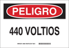Brady B-120 Fiberglass Reinforced Polyester Rectangle White Electrical Safety Sign - 14 in Width x 10 in Height - Language Spanish - TEXT: PELIGRO 440 VOLTIOS - 39606 - 754476-39606 - R. S. Hughes Company, Inc.