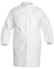 Dupont Safespec White 4XL Isoclean Cleanroom Frock - Fits 28 1/4 in Chest - 44 1/2 in Length - IC263SWH4X00300B - IC263SWH4X00300B - R. S. Hughes Company, Inc.