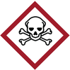 Brady B-235 Black / Red on White Diamond Paper Hazardous Material Label - 1 in Width - 1 in Height - 118900 -- 754473-66141 - Image