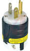 Plug,EHU GCM,2 Pole,3 Wire Ground,20A,125V,NEMA Config: 5-20P,Black and White - 70050656 - Allied Electronics, Inc.