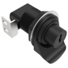 Push-to-Close Latch, Push Button, Key Locking, Pull tab perpendicular to latching pawl, Plastic, Black -- 93-313 - Image