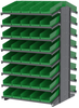 Akro-Mils 1800 lb Green Gray Powder Coated Steel 16 ga Double Sided Fixed Rack - 36 3/4 in Overall Length - 84 Bins - Bins Included - APRD18138 GREEN - APRD18138 GREEN - R. S. Hughes Company, Inc.