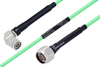 Temperature Conditioned TNC Male Right Angle to N Male Low Loss Cable 100 cm Length Using PE-P142LL Coax - PE3M0171-100CM - Pasternack