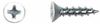 Painted Head Screws, Flat Head Phillips Deep Thread -- BFXP06012R2C - Image