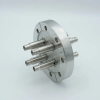BNC Coaxial Feedthrough, 4 Pins, Grounded Shield, Double-Ended, 4.50″ Conflat Flange, Without Air-side Connectors - A7231-2-CF - MPF Products, INC.