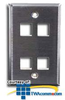 Hubbell 4 Port Stainless Steel Faceplate -- SSF14 - Image