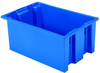 Akro-Mils 0.8 ft, 6.1 gal 55 lb Blue Industrial Grade Polymer Stackable Tote - 19 1/2 in Length - 13 1/2 in Width - 8 in Height - 35200 BLUE -- 35200 BLUE - Image