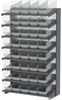 Akro-Mils APRS 900 lb Clear Gray Powder Coated Steel 16 ga Single Sided Fixed Rack - 36 3/4 in Overall Length - 40 Bins - Bins Included - APRS18098SC - APRS18098SC - R. S. Hughes Company, Inc.